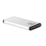 Power bank with suction cups, 10,000 mAh matt silver colour second main view