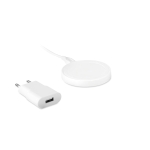 Charging set wireless charging station, USB-A to micro-B cable white colour third view