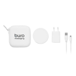 Charging set wireless charging station, USB-A to micro-B cable white colour fifth main view