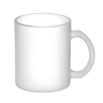 Matte glass mug for full colour sublimation, 300ml transparent white colour