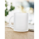 Matte glass mug for full colour sublimation, 300ml transparent white colour ambient view