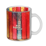 Matte glass mug for full colour sublimation, 300ml transparent white colour main view