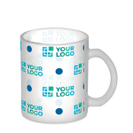 Matte glass mug for full colour sublimation, 300ml transparent white colour view with print area