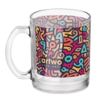 High-gloss glass mug for sublimation, 300 ml transparent colour main view