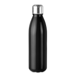 Coloured glass bottle with steel lid, 650 ml black colour