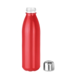 Coloured glass bottle with steel lid, 650 ml red colour second view