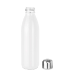 Coloured glass bottle with steel lid, 650 ml white colour second view