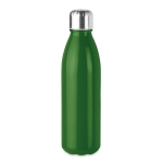 Coloured glass bottle with steel lid, 650 ml green colour