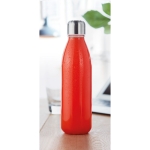 Coloured glass bottle with steel lid, 650 ml orange colour second ambient view