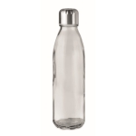 Coloured glass bottle with steel lid, 650 ml transparent grey colour