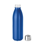 Coloured glass bottle with steel lid, 650 ml royal blue colour second view