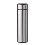 Thermos flask with temperature display, silver & black, 450 ml matt silver colour