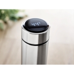 Thermos flask with temperature display, silver & black, 450 ml matt silver colour ambient view