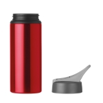 Aluminium bottle with folding straw, 600 ml red colour fifth view