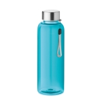 Leak-proof water bottle, recycled plastic, 500 ml transparent blue colour