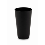 Reusable PP cup with frosted finish surface, 550 ml black colour