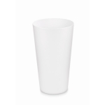 Reusable PP cup with frosted finish surface, 550 ml white colour