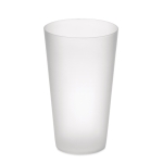 Reusable PP cup with frosted finish surface, 550 ml transparent white colour