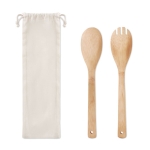 Bamboo salad servers in a bag, for cooks beige colour