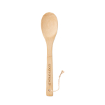 Salad spoon, natural bamboo wood view with print area