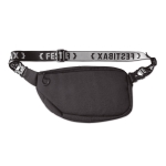 Bum bag with zipped compartments for festivals black colour second view