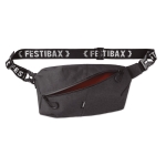 Bum bag with zipped compartments for festivals black colour third view