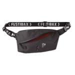 Bum bag with zipped compartments for festivals black colour third main view