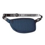 Bum bag with zipped compartments for festivals blue colour second view