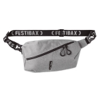 Bum bag with zipped compartments for festivals grey colour