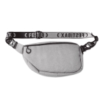 Bum bag with zipped compartments for festivals grey colour second view