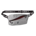 Bum bag with zipped compartments for festivals grey colour third view