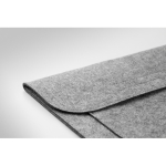 Affordable document bag made of RPET felt with Velcro fastener grey colour fifth view