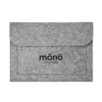 Affordable document bag made of RPET felt with Velcro fastener grey colour main view