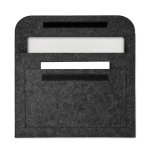 Affordable document bag made of RPET felt with Velcro fastener dark grey colour second view