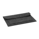 Affordable document bag made of RPET felt with Velcro fastener dark grey colour fourth view