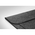 Affordable document bag made of RPET felt with Velcro fastener dark grey colour fifth photographic view