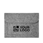 Affordable document bag made of RPET felt with Velcro fastener view with print area