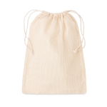 Cotton mesh grocery bag with closure beige colour