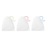 Set of 3 recycled rPET plastic bags for fruit or vegetables white colour third view