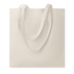 Tote bag with long handles and large print area, 180 g/m2 beige colour fourth view