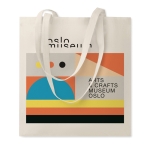 Tote bag with long handles and large print area, 180 g/m2 beige colour fourth main view