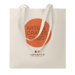 Tote bag with long handles and large print area, 180 g/m2 beige colour second main view