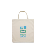 Affordable cotton tote bag with short handles, 140 g/m2 view with print area