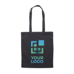 Affordable tote bag in bright colours for events, 180 g/m2 black colour view with print area