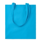 Affordable tote bag in bright colours for events, 180 g/m2 turquoise colour