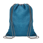 Drawstring bag made of 1200D polyester blue colour