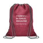 Drawstring bag made of 1200D polyester red colour main view