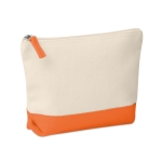 Cotton toiletry bag, 340 g/m2 orange colour third main view