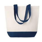 Canvas shopping bag with coloured base, 170 g/m2 blue colour