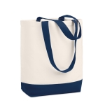 Canvas shopping bag with coloured base, 170 g/m2 blue colour second view